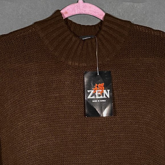 Zen Brown Crewneck Sweater Size‎ XL - Picture 2 of 12